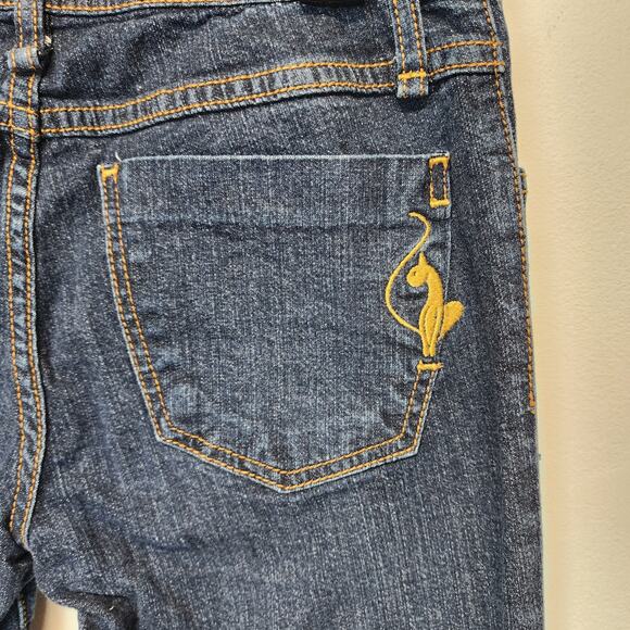 Vintage Y2K Phat Fashion Silver Label Flare Jeans Size 5 28x33 Dark Flat Front - Picture 5 of 12